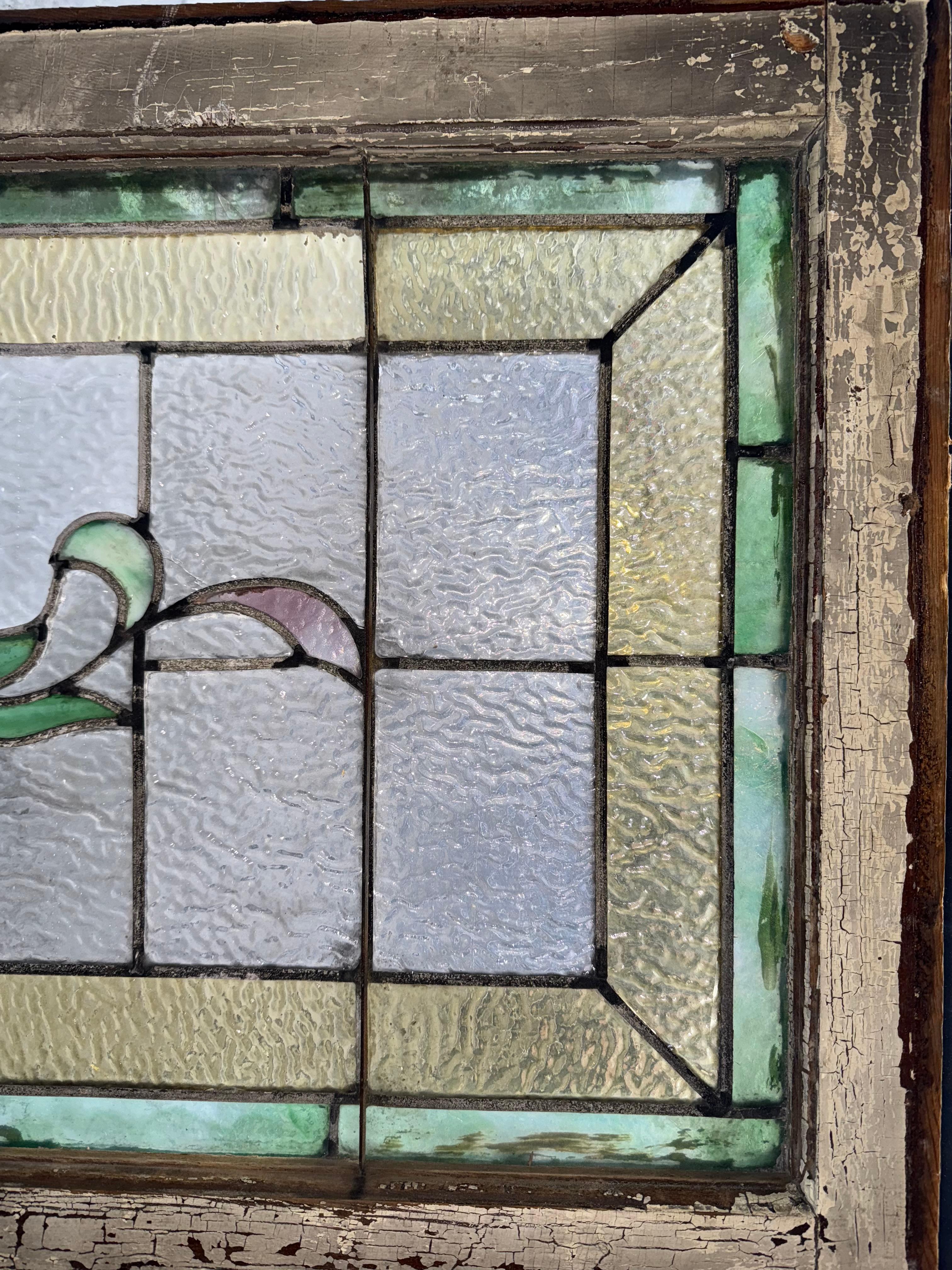 Finestra antica Stained Glass Transom 42 