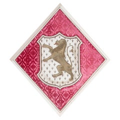 Antique Stained Glass Window with Tudor Trefor Family Crest