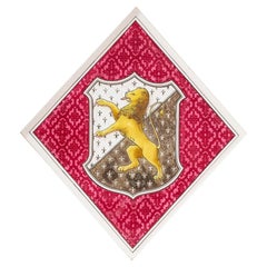 Antikes Buntglasfenster mit walisischem Familienwappen