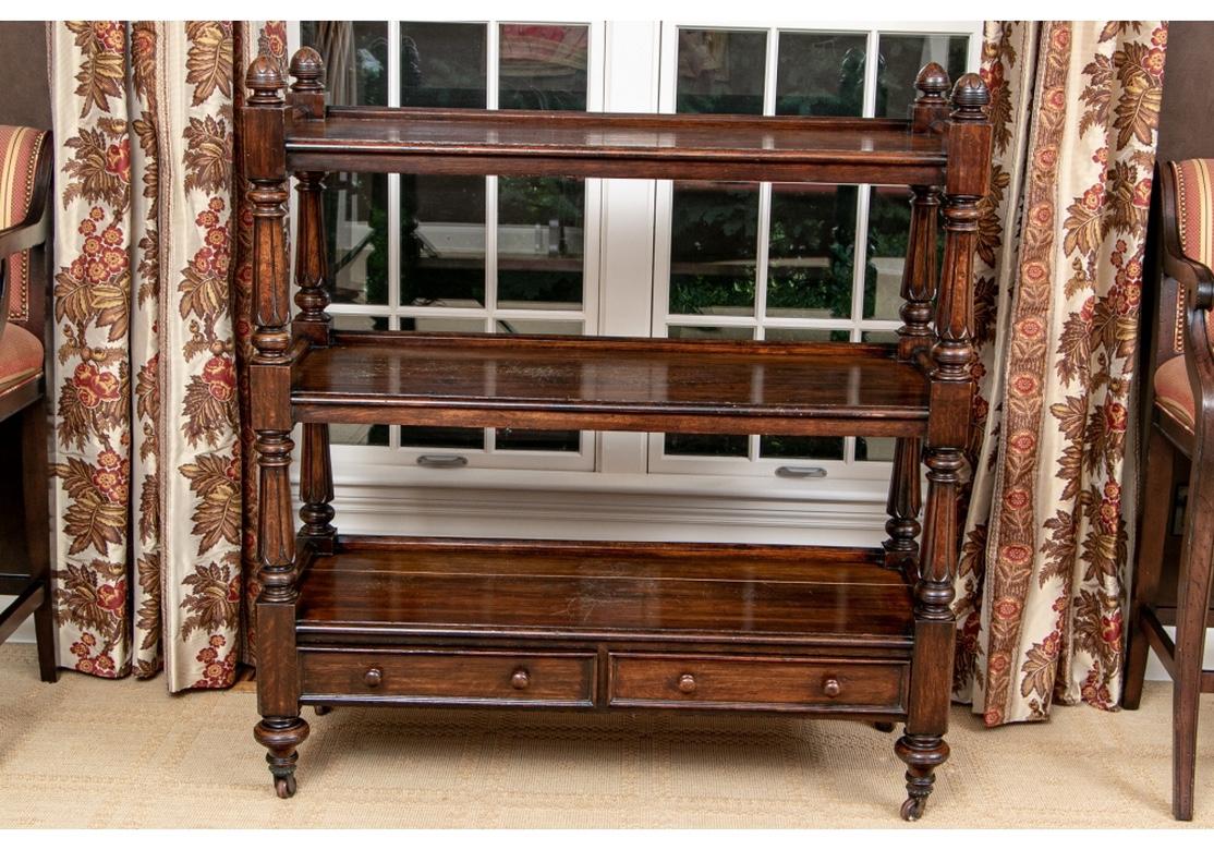 Antique Stained Oak Open Étagère, circa 1840 In Good Condition In Bridgeport, CT