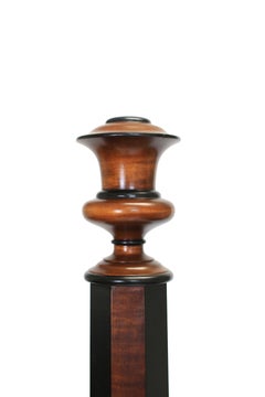 Antique Stained Tiger Maple Four Poster Bed, Rolltop Headboard by Scott James