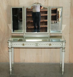 Antique Stamped Mellier & Co Anglo French Shabby Chic Dressing Table Part Set