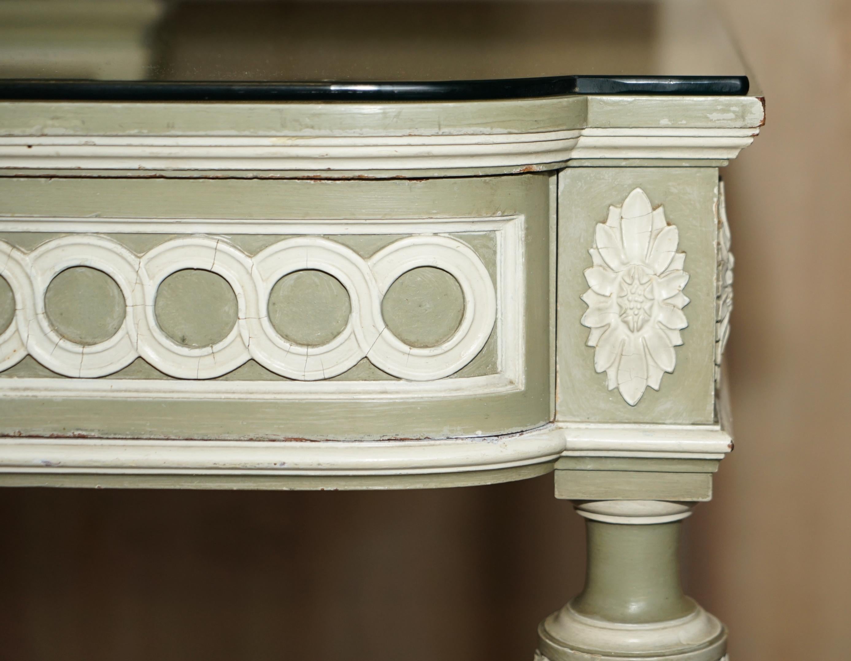 Glass Antique Stamped Mellier & Co Anglo French Shabby Chic Dressing Table Part Set For Sale