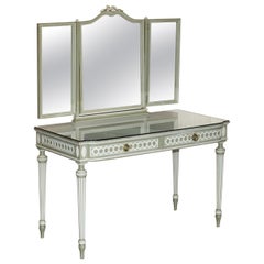 Antique Stamped Mellier & Co Anglo French Shabby Chic Dressing Table Part Set