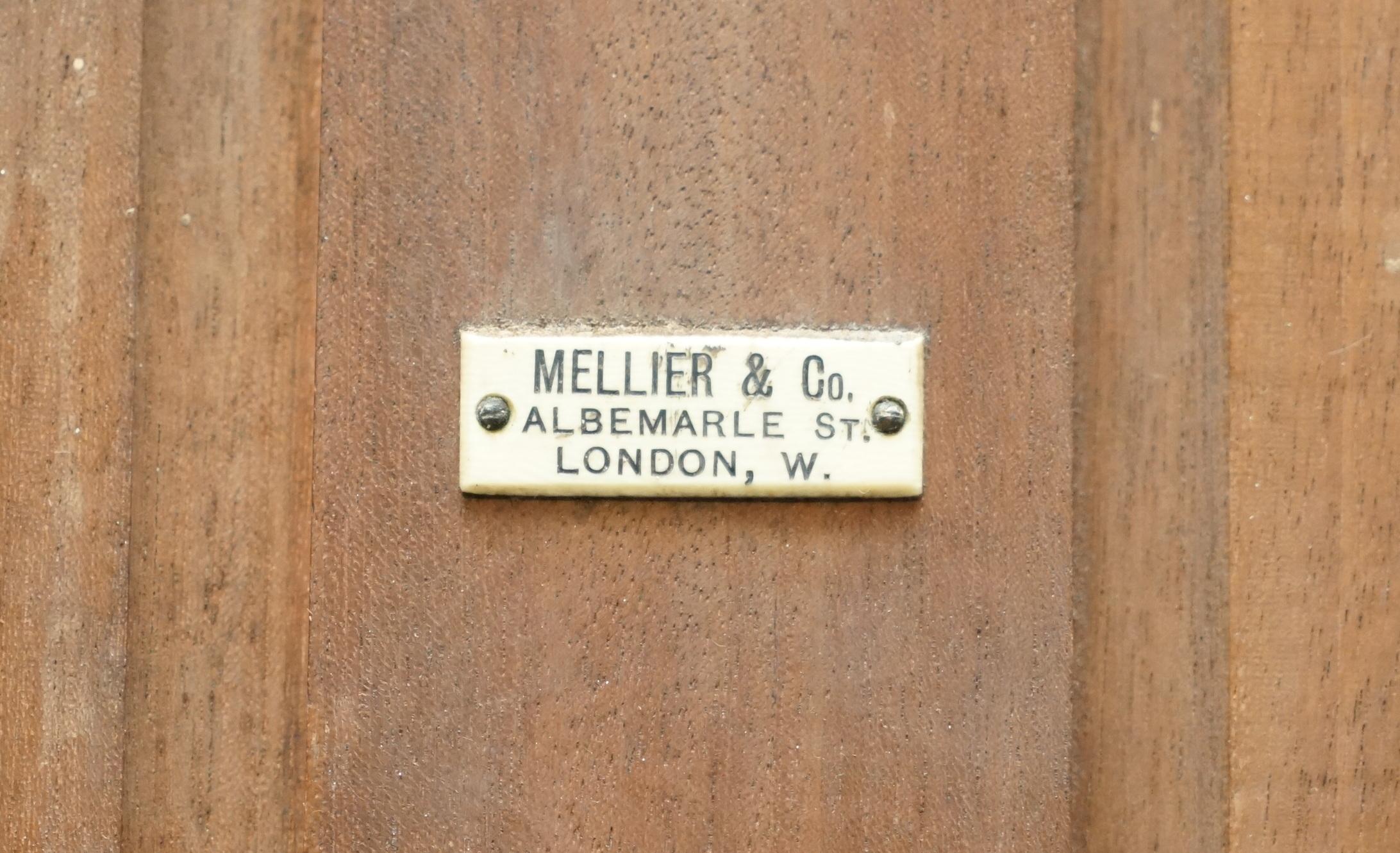 Porte en miroir ancienne Mellier & Co Anglo French Shabby Chic estampillée en vente 4