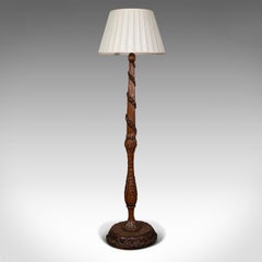 Lámpara Estándar Antigua, Black Forest, Continental, Roble, Salón, Luz, Eduardiana