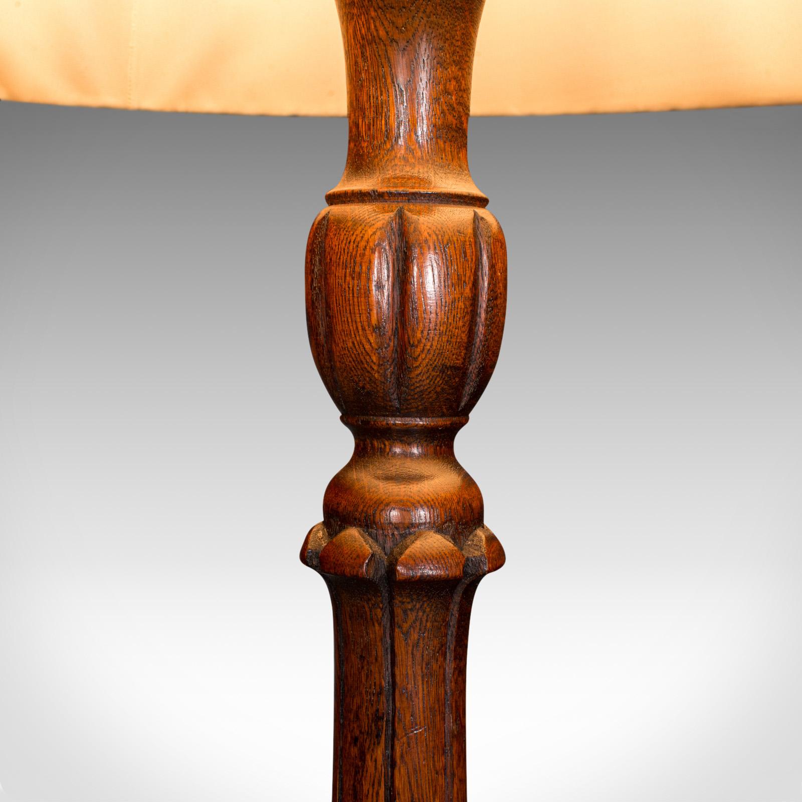 British Antique Standard Lamp, Scottish, Oak, Reading Light, Library, Lounge, Victorian For Sale