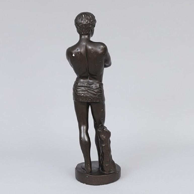 Art Deco Human Sculpture Home Décor Busts Antique Standing Male Figure, HanChristian Brix For Sale