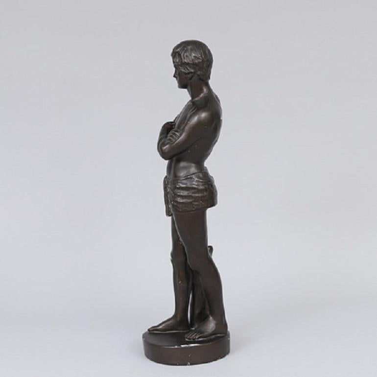 German Human Sculpture Home Décor Busts Antique Standing Male Figure, HanChristian Brix For Sale