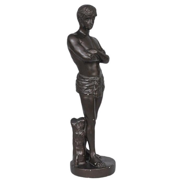 Human Sculpture Home Décor Busts Antique Standing Male Figure, HanChristian Brix For Sale