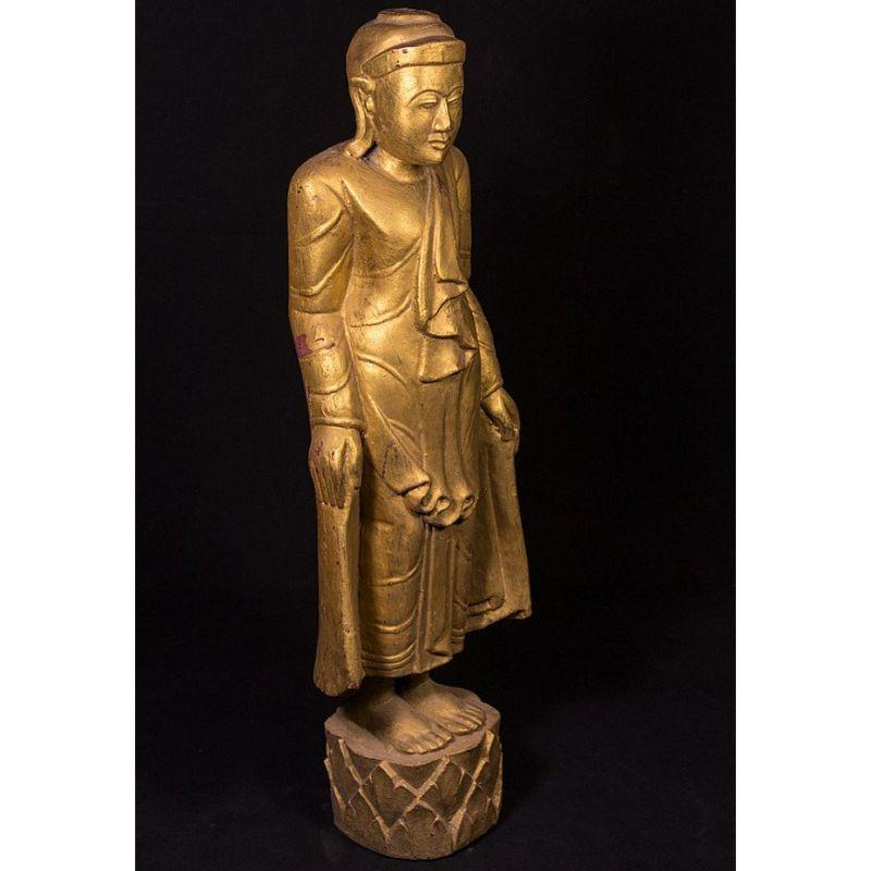 Antique Standing Mandalay Buddha Statue from Burma For Sale 6