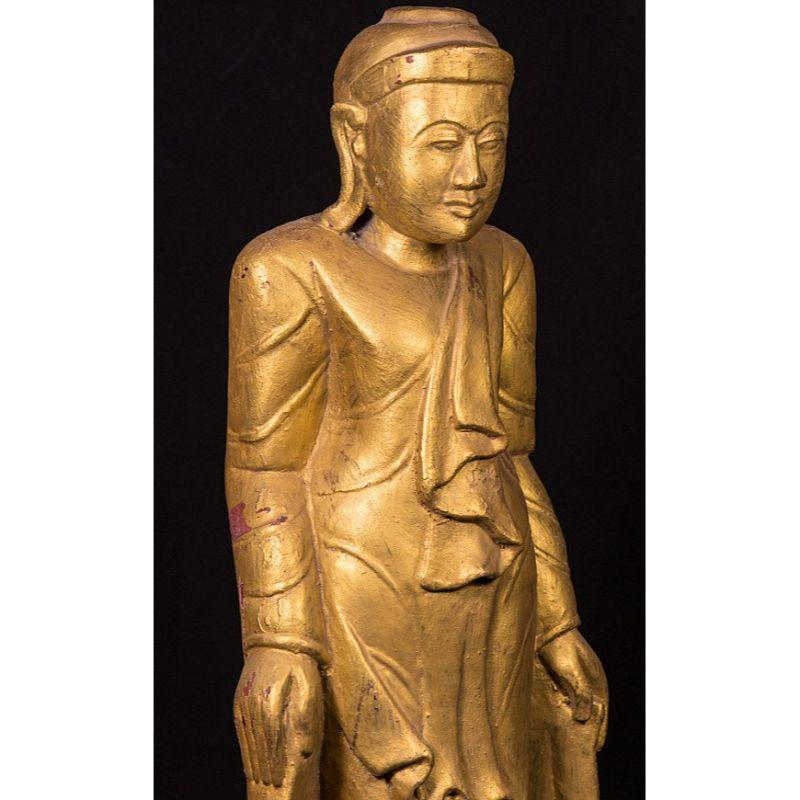 Antique Standing Mandalay Buddha Statue from Burma For Sale 2