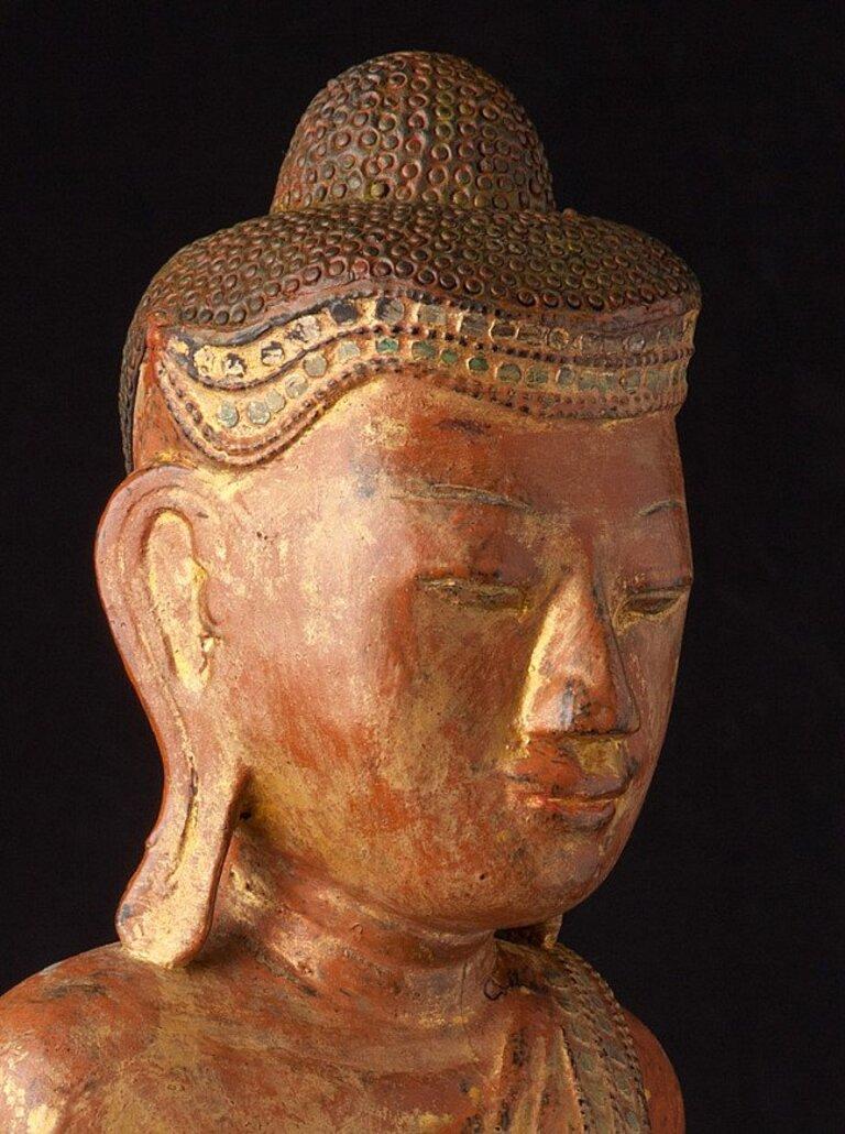 Antike stehende Mandalay-Buddha-Statue aus Burma im Angebot 3