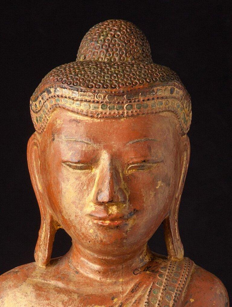 Antique Standing Mandalay Buddha Statue from Burma For Sale 5