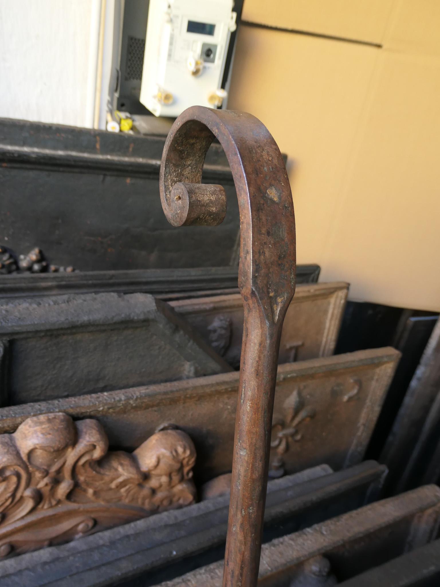 Forged Antique Standing Spit Rack, 19th-20th Century For Sale