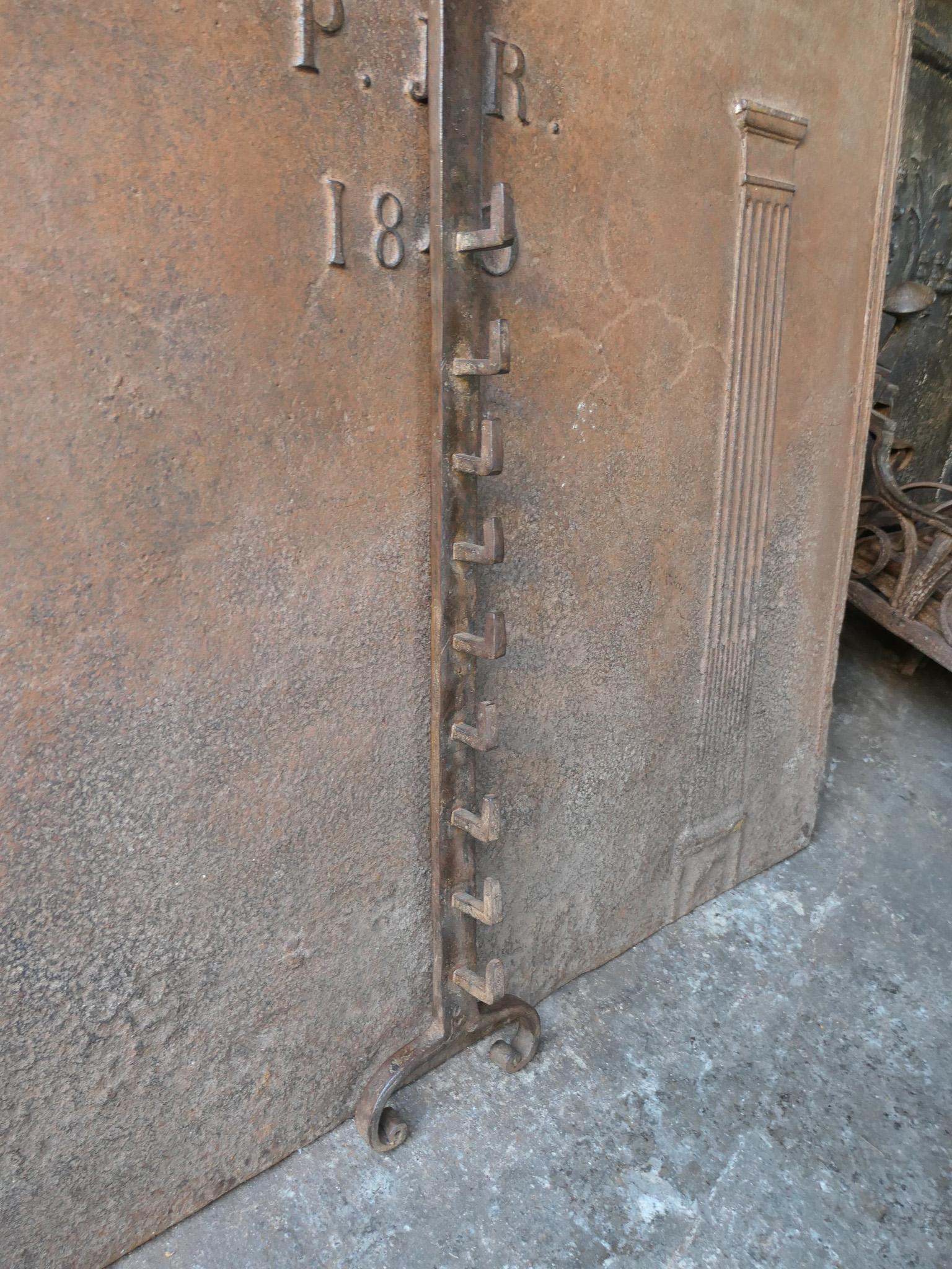 Wrought Iron Antique Standing Spit Rack, 19th-20th Century For Sale