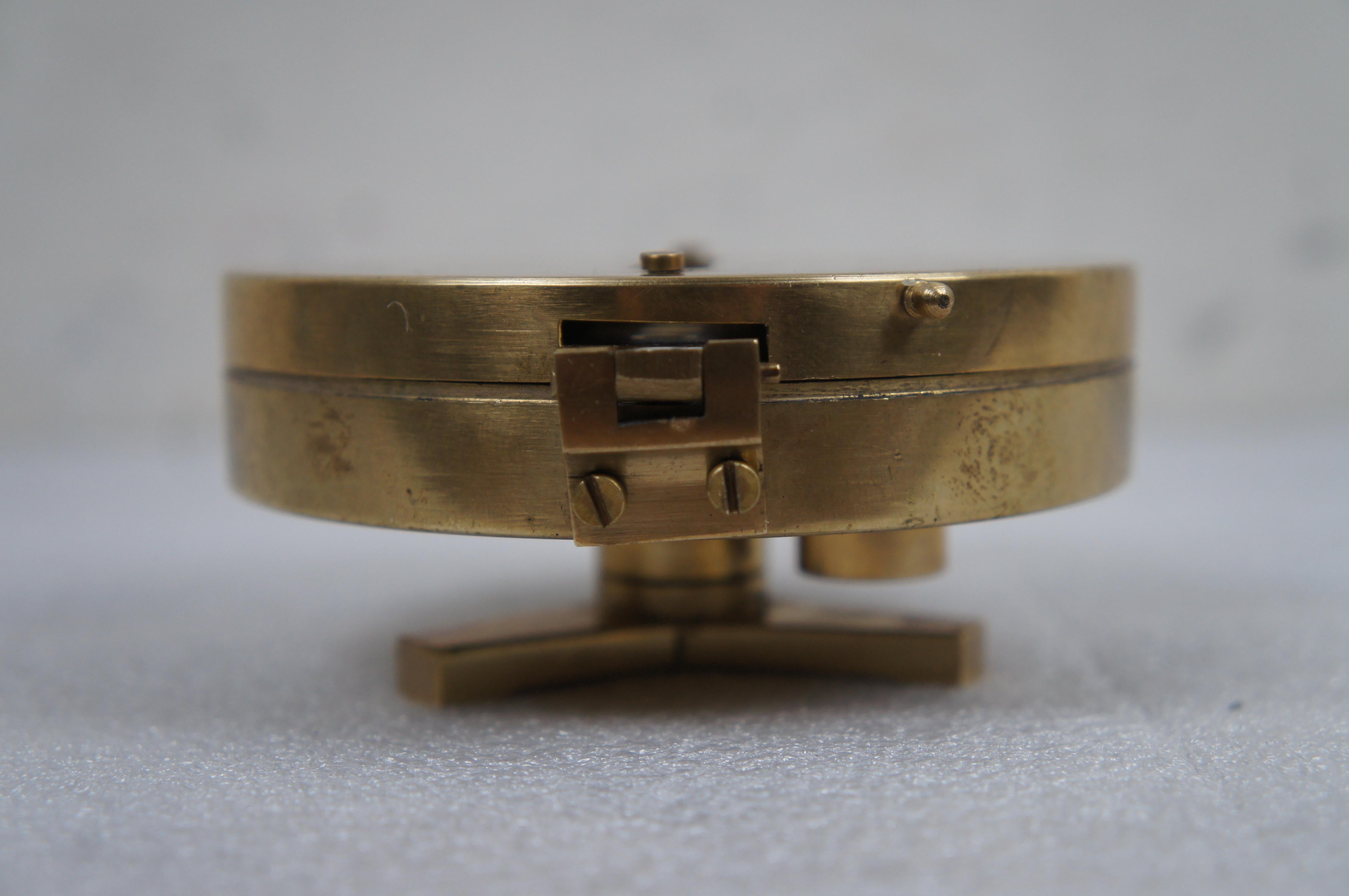 20th Century Antique Stanley London Brass Surveyors Nautical Maritime Navigation Compass 