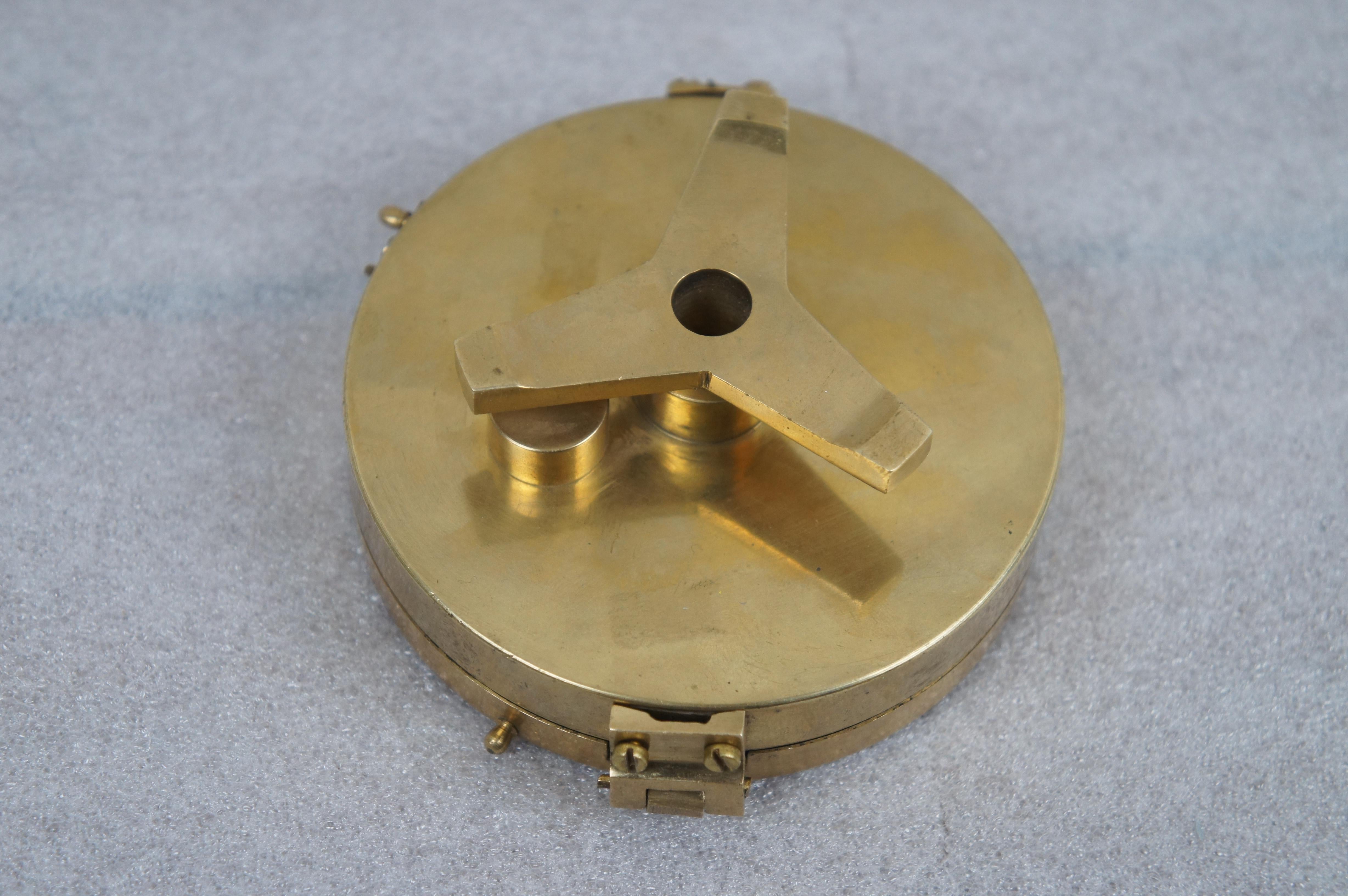 Antique Stanley London Brass Surveyors Nautical Maritime Navigation Compass  3