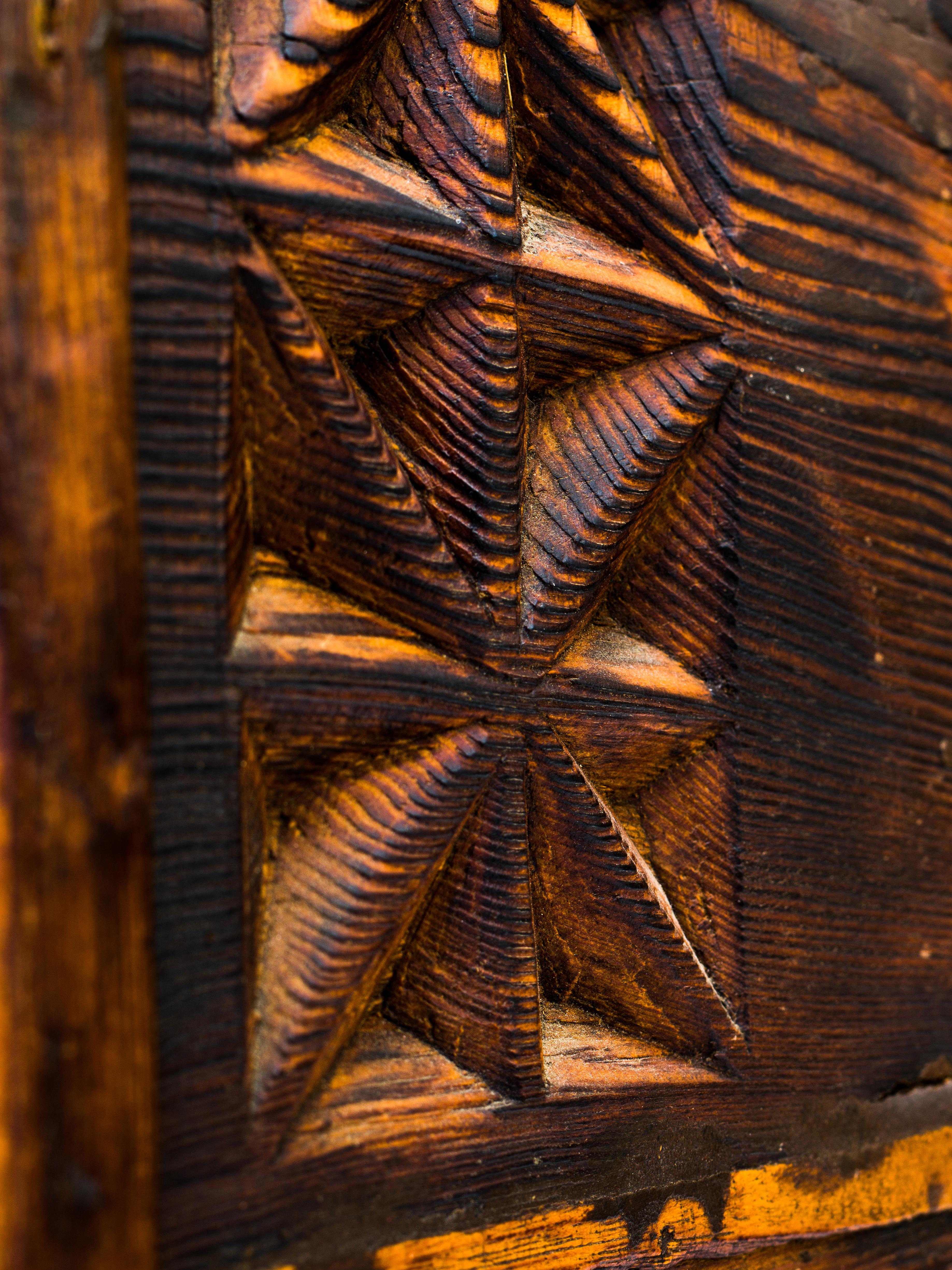 Antique 'Star Anise' Hand Carved Dowry Textile Chest, Nuristan, Afghanistan 2