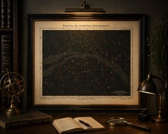Antique Star Chart Northern Hemisphere “Fixsterne”, Meyers Leipzig c.1900