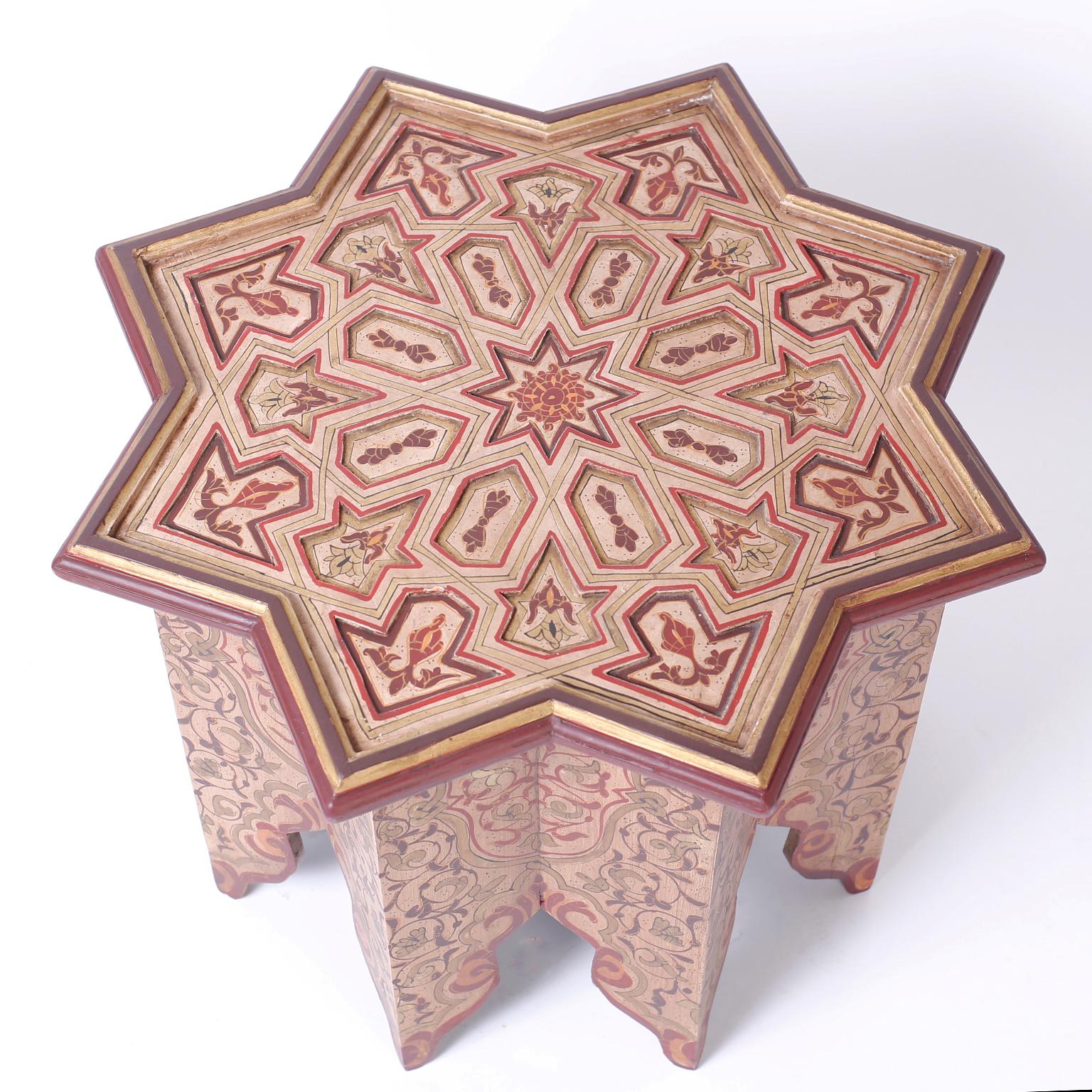 Moorish Antique Star Form Occasional or Cocktail Table