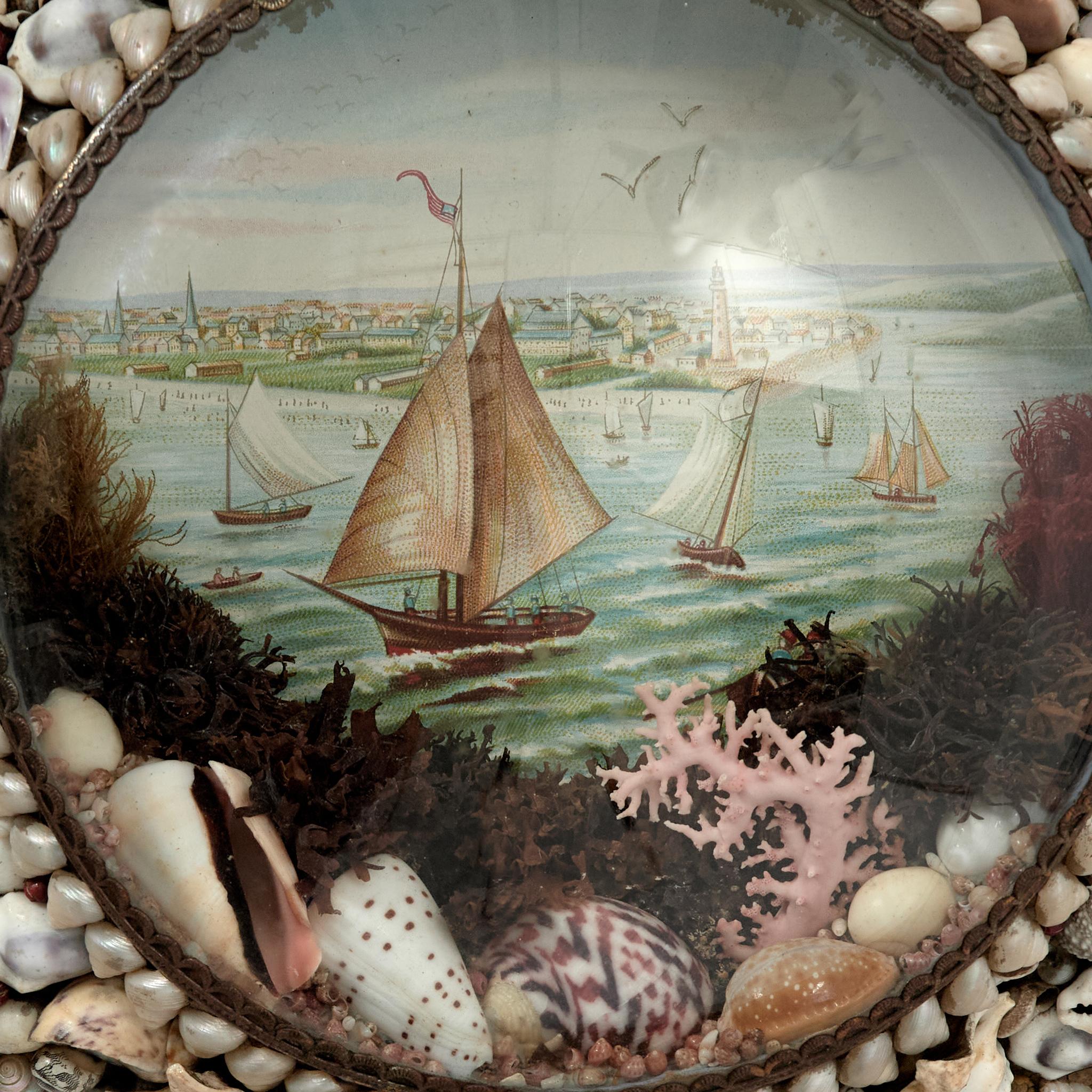 Hand-Crafted Antique Star Form Sailors Valentine For Sale