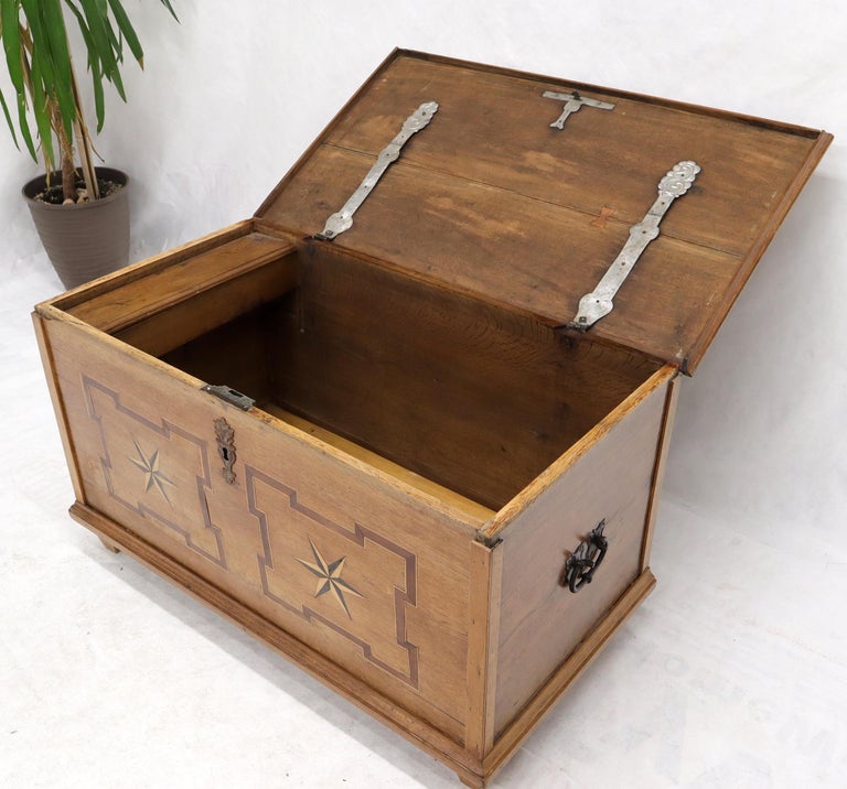 Antique Star Inlaid Trunk Hope Chest at 1stDibs