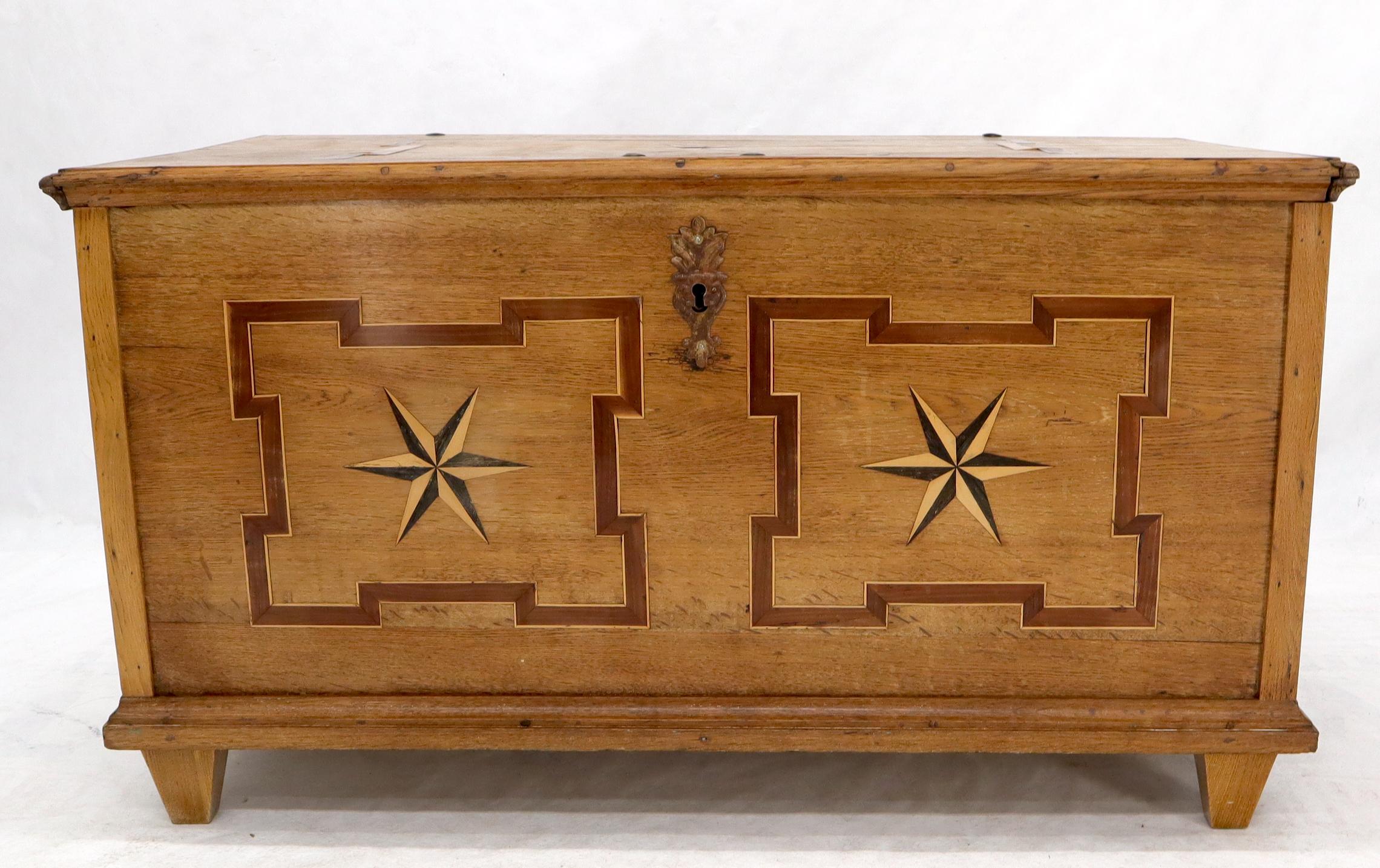 Inlay Antique Star Inlaid Trunk Hope Chest