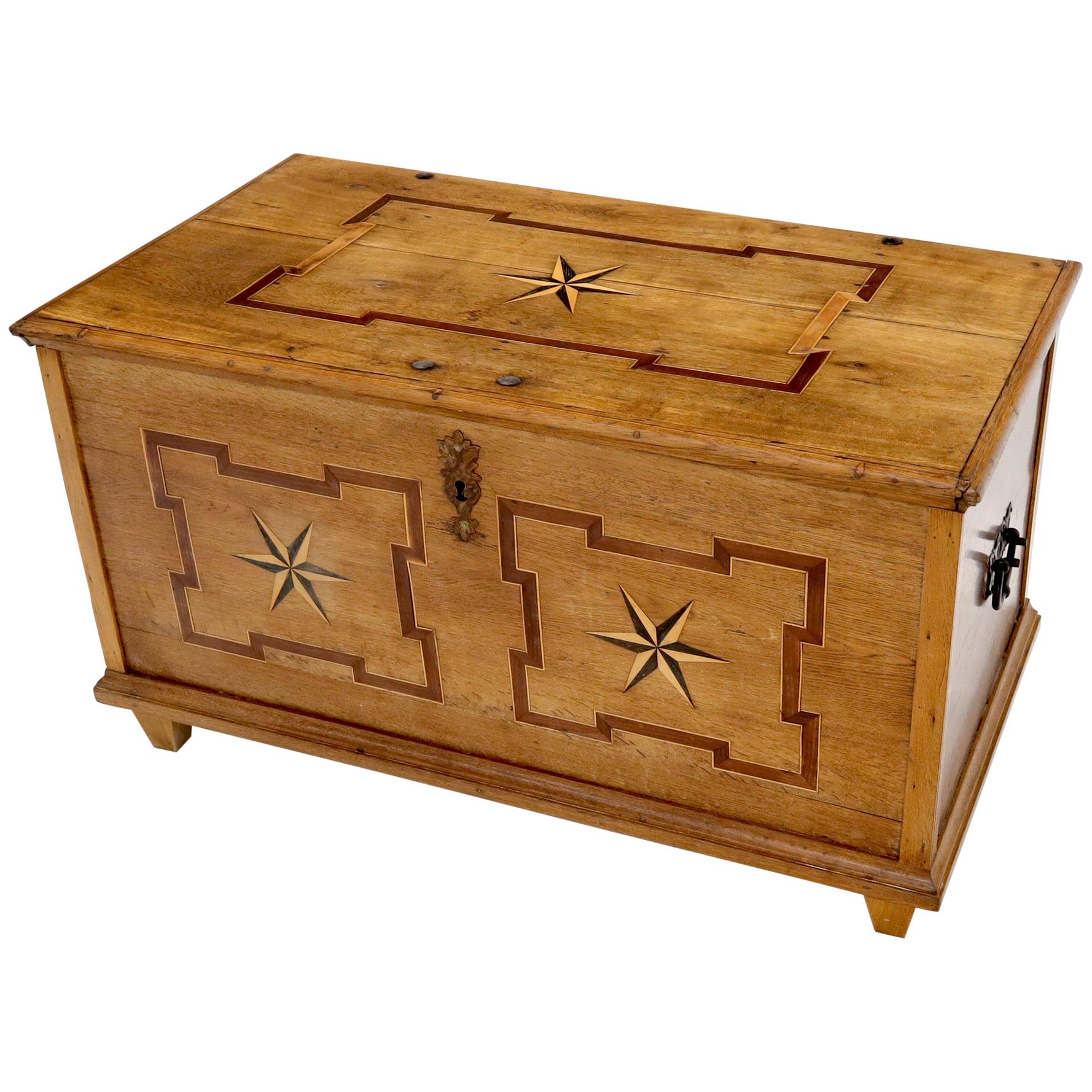 Antique Star Inlaid Trunk Hope Chest