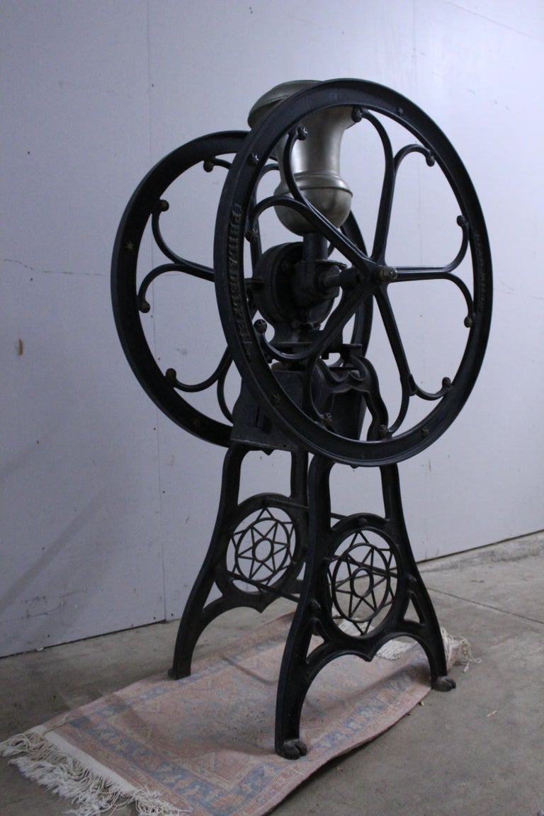 Antique "Star Mill" Cast Iron Coffee Grinder, Floor Model, circa 1880