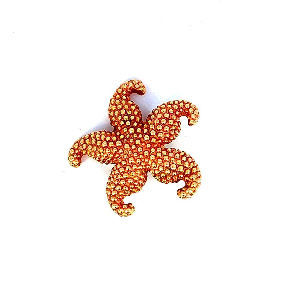 Antique Star Pin Brooch 14K Yellow Gold In condizioni buone in vendita a New York, NY