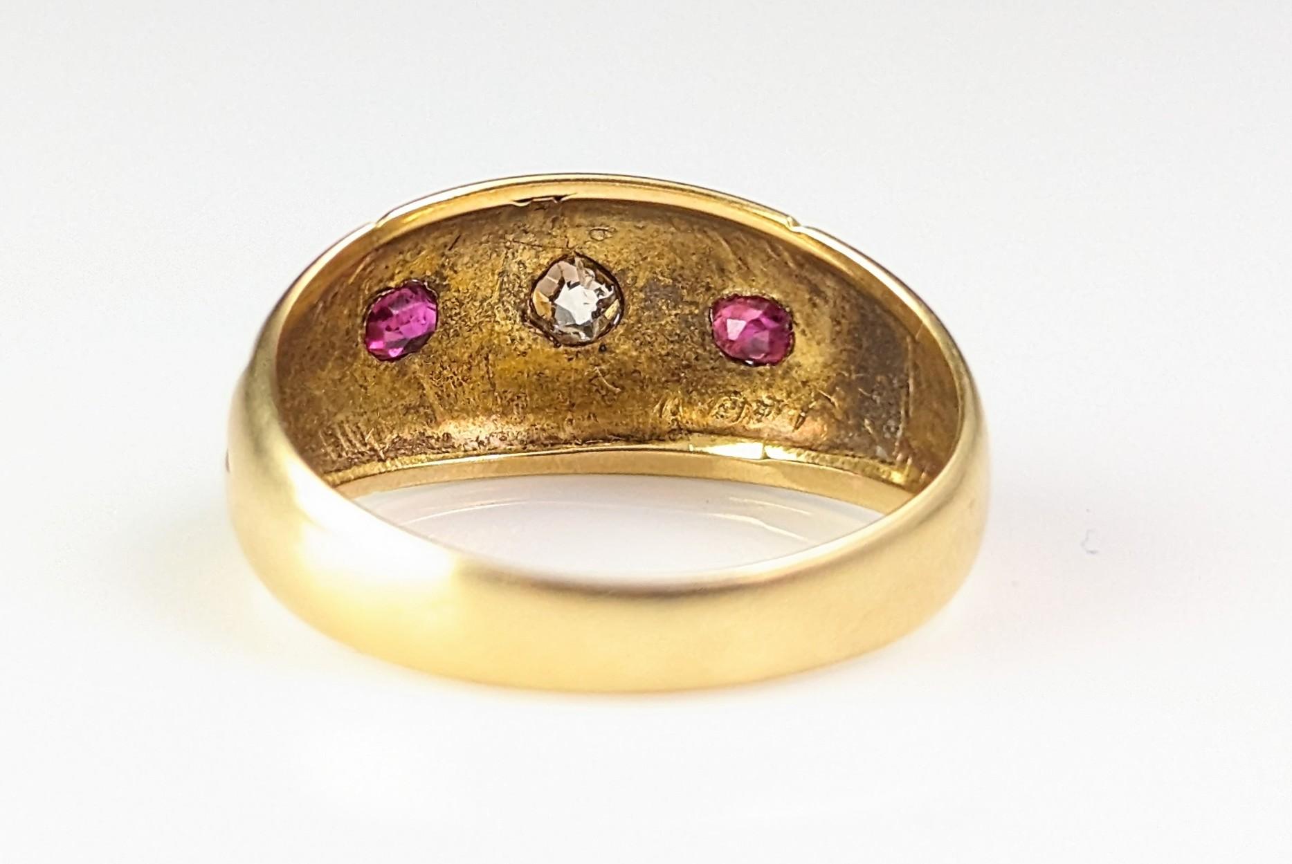 Antique Star set Ruby and Diamond ring, 18k gold  For Sale 5