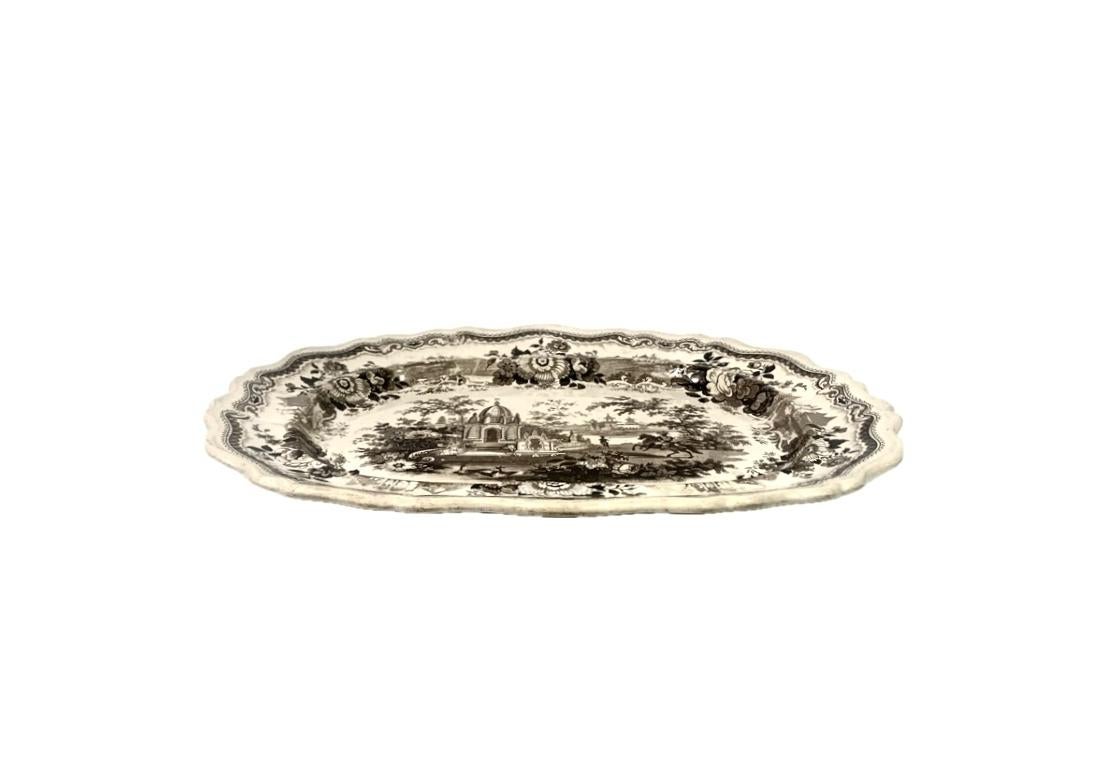 Anglais Antique plat Statfordshire avec guerriers de temple en vente