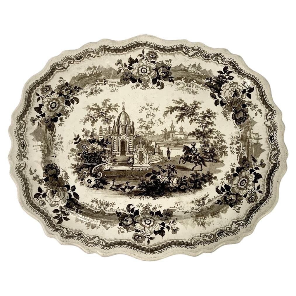 Plato antiguo de Statfordshire con guerreros del templo