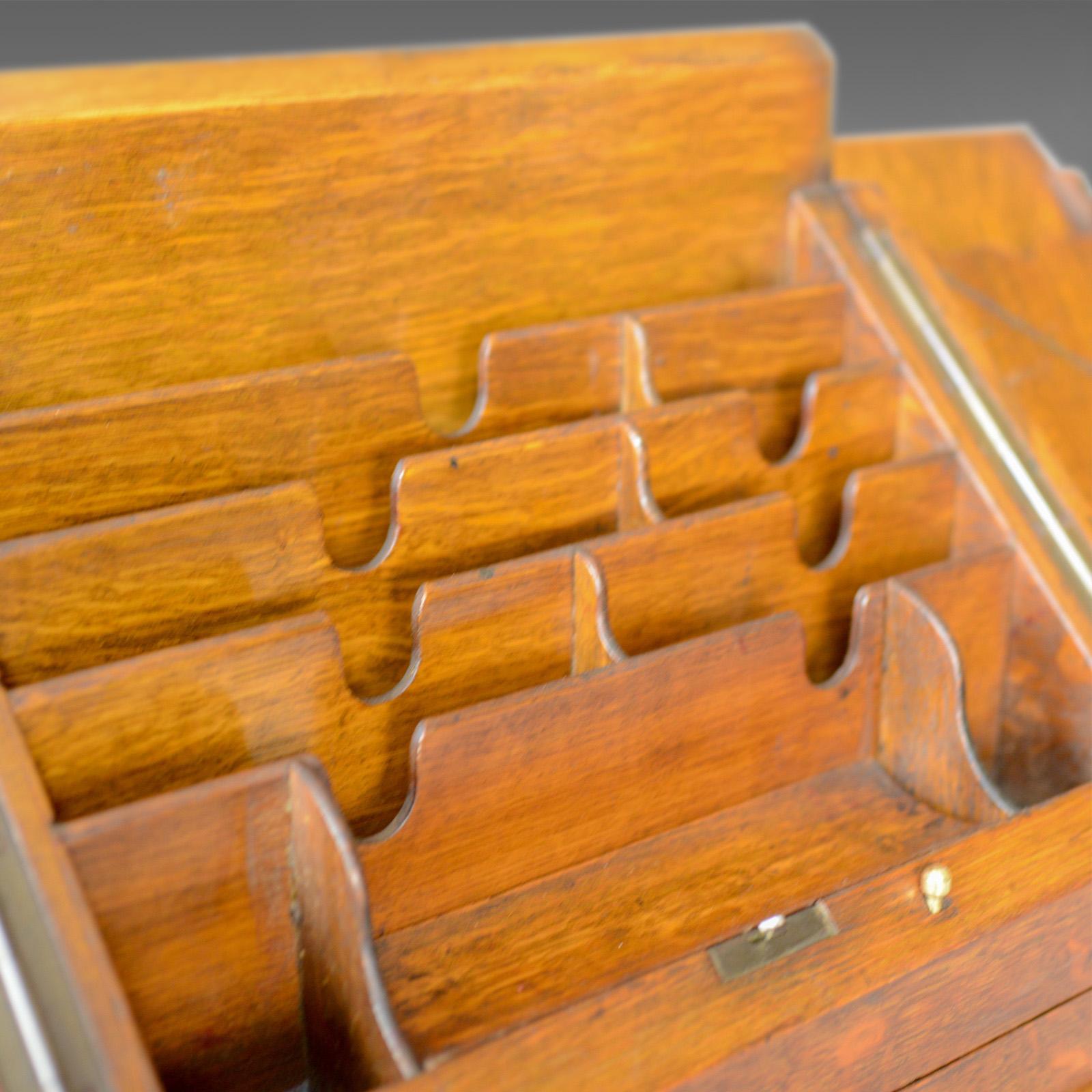 Antique Stationery Cabinet, English, Victorian, Oak, Correspondence Chest 3