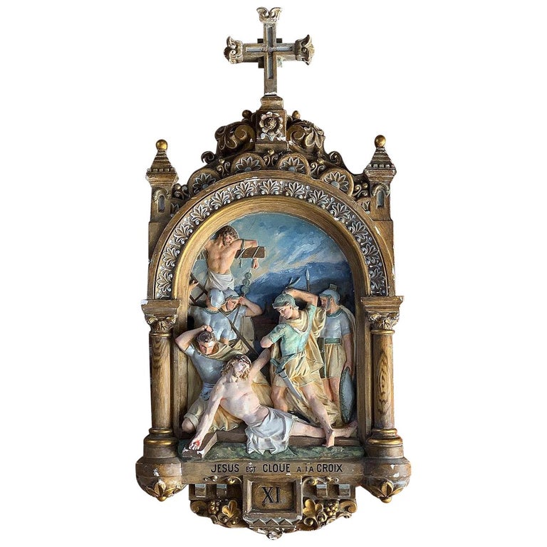 Antique Stations of the Cross XI 19th Century France, circa 1850 For Sale