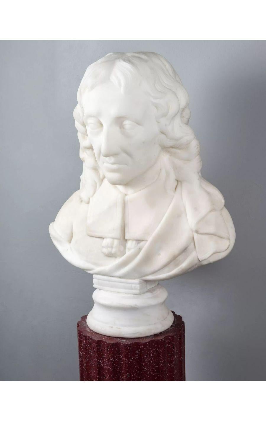 Neobarocco Antico Busto in marmo di Carrara di John Milton, circa 1880 in vendita