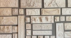 Antique Statuary Carrara marble mantelpiece tablets/panels, English and Irish.
