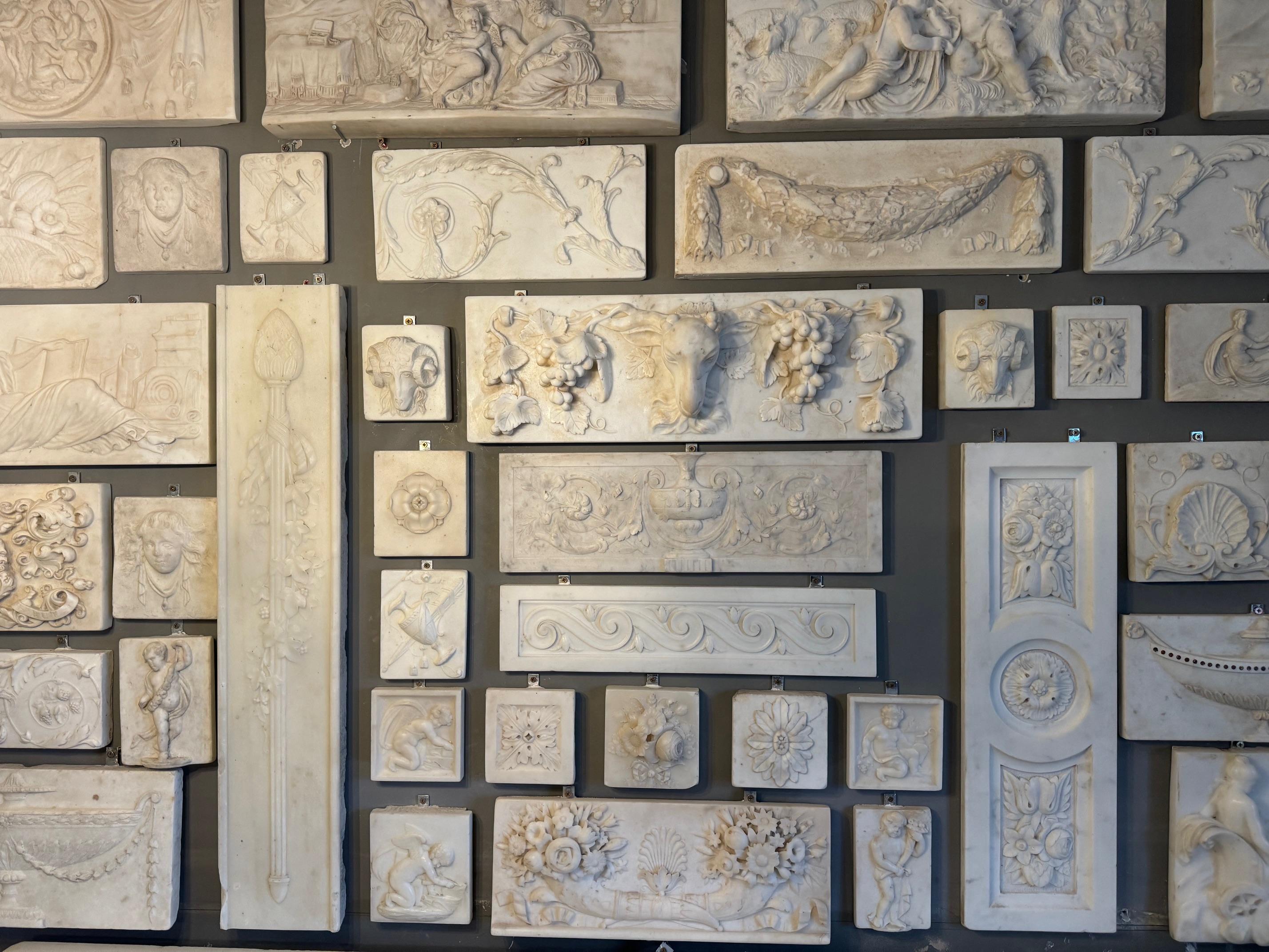 18th Century Antique Statuary Carrara marble mantelpiece tablets/panels, English and Irish. For Sale