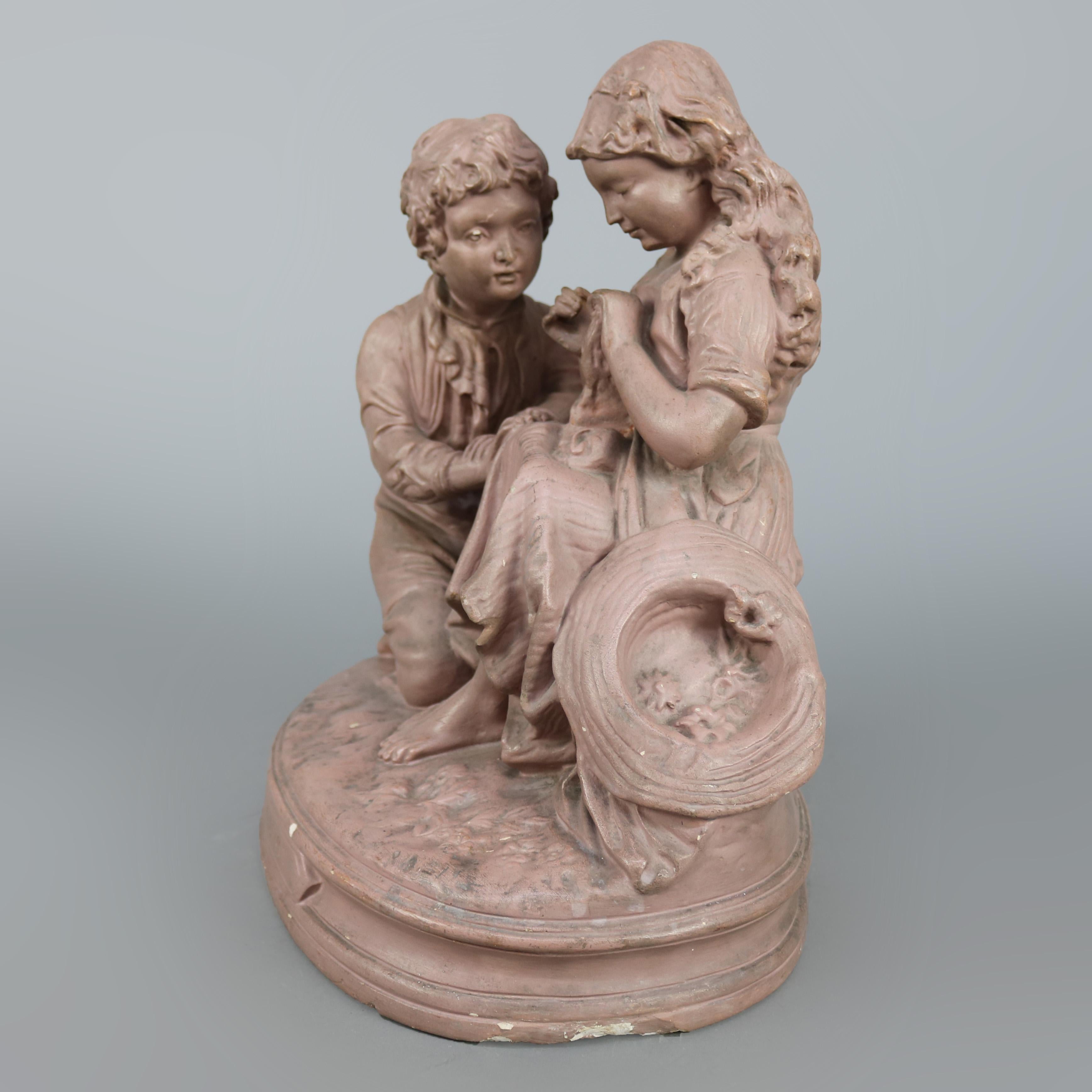 Américain Groupement de statues antiques d'après John Rogers 
