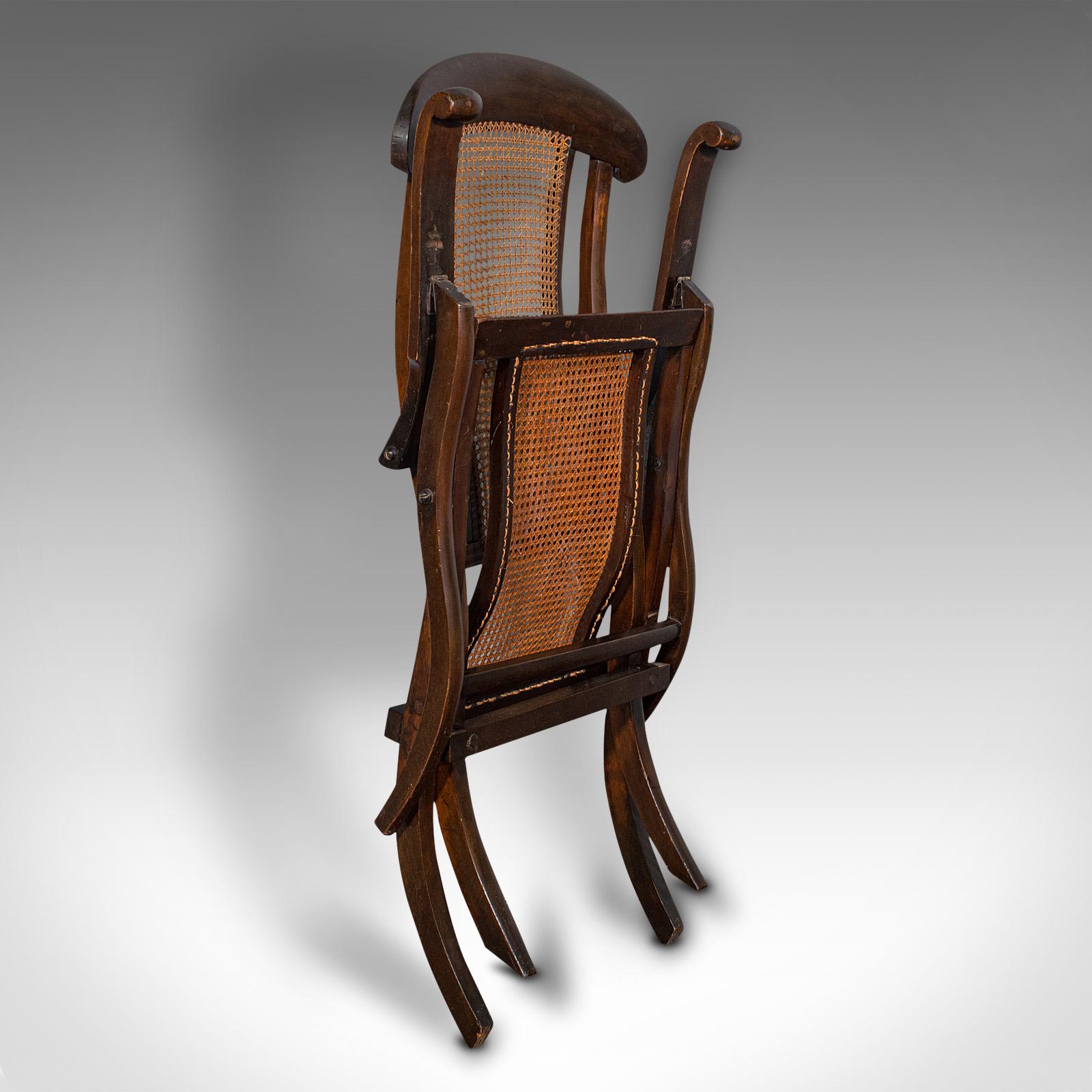Antique Steamer Deck Chair, English, Beech, Bergere, Armchair, Edwardian, C.1910 3