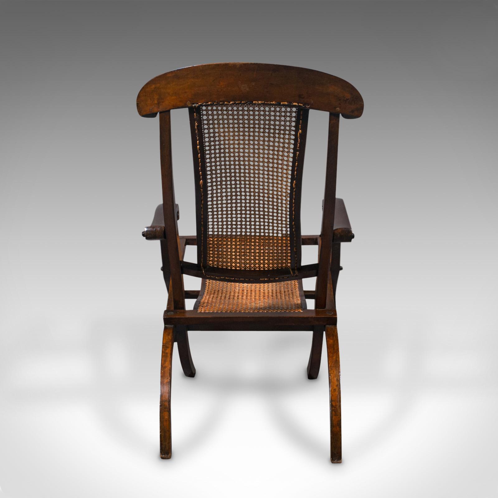 Antique Steamer Deck Chair, English, Beech, Bergere, Armchair, Edwardian, C.1910 In Good Condition In Hele, Devon, GB