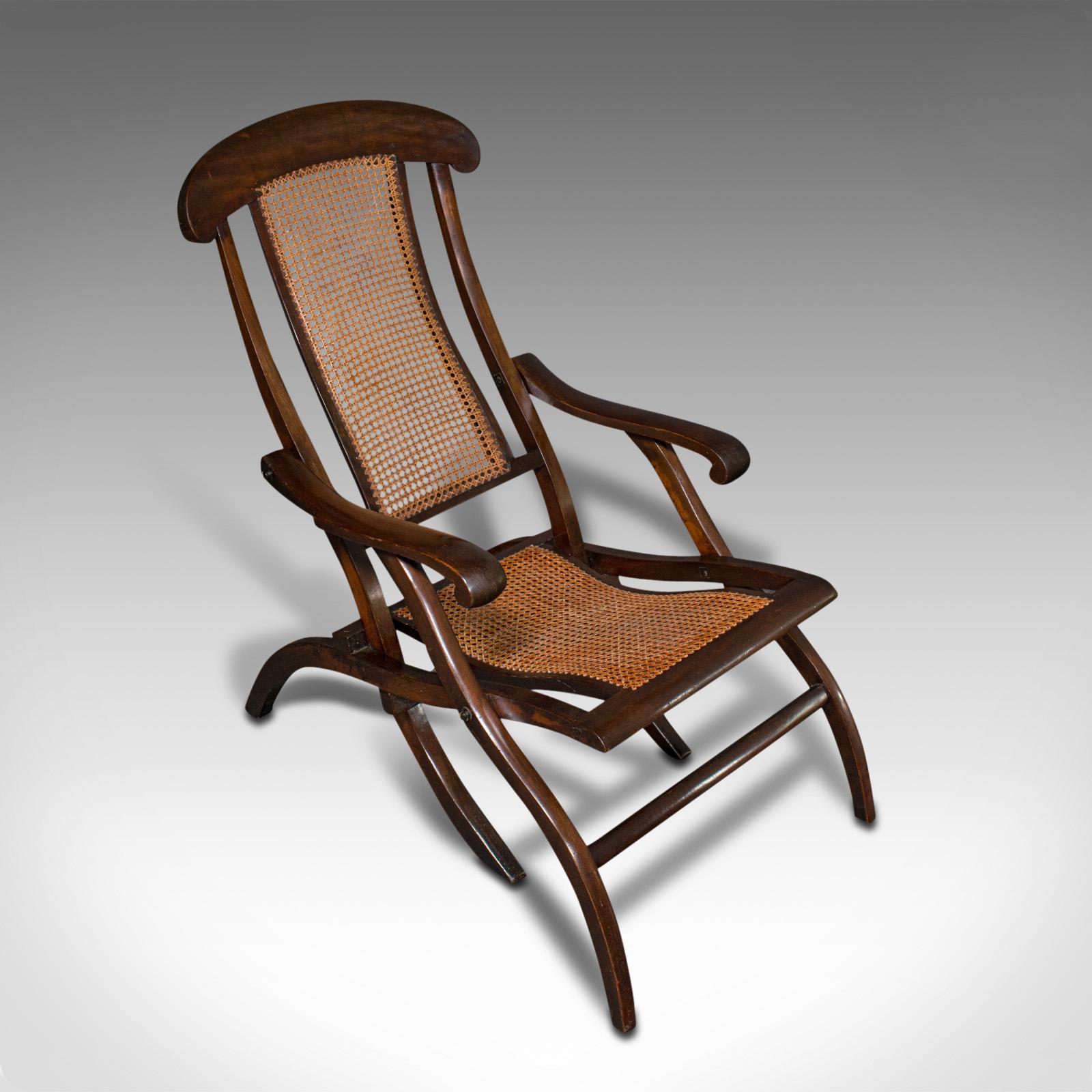 20th Century Antique Steamer Deck Chair, English, Beech, Bergere, Armchair, Edwardian, C.1910