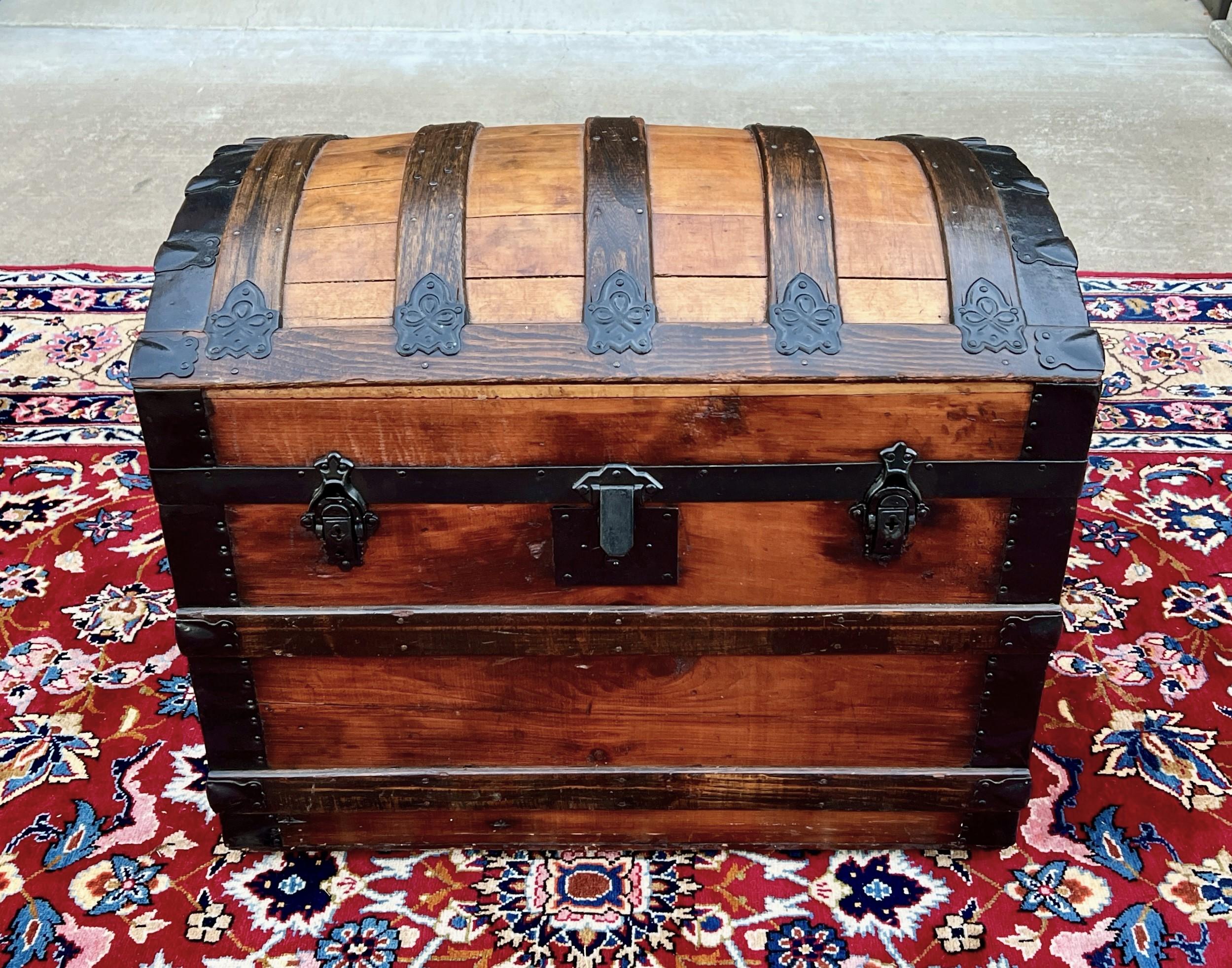 antique steamer trunk with drawers