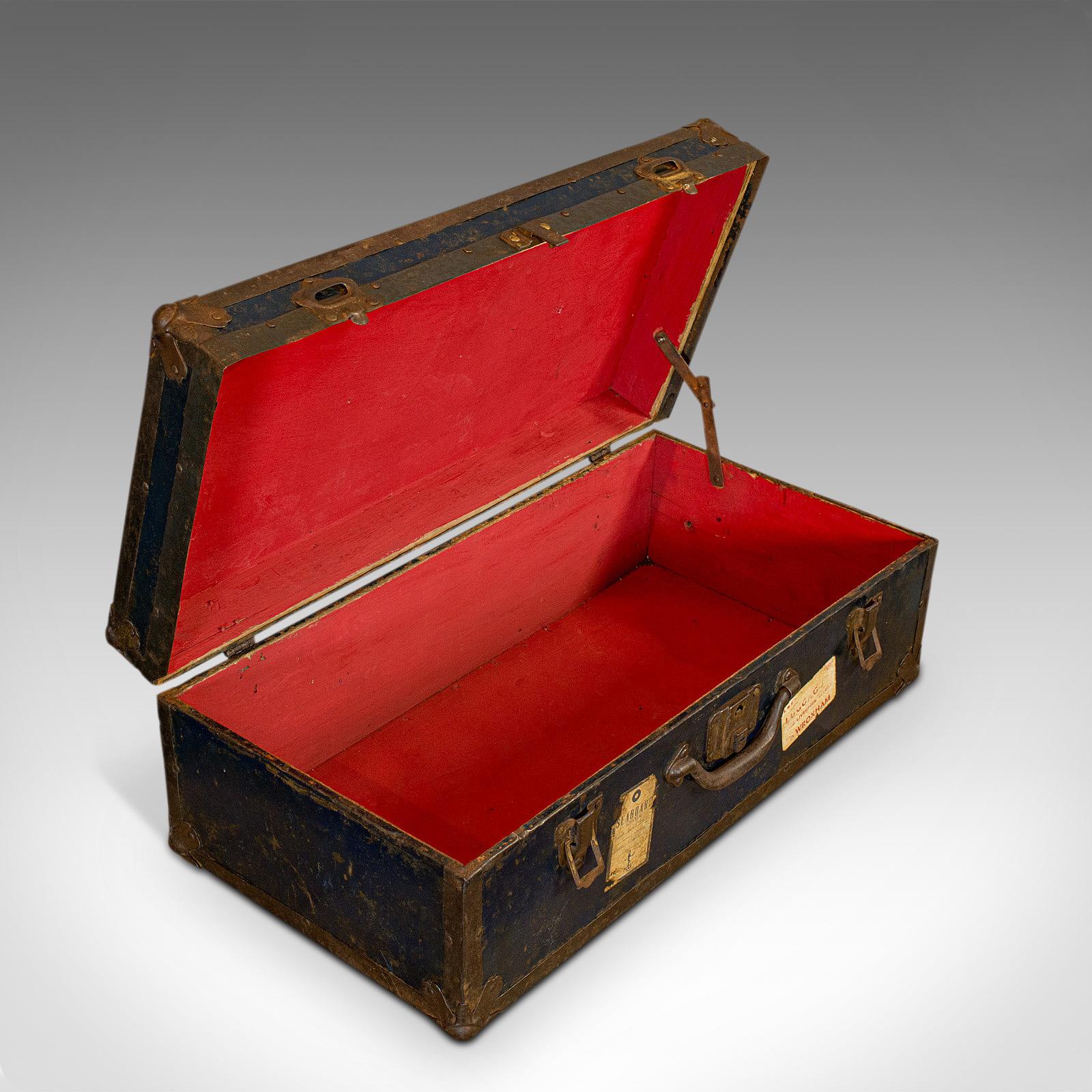 Antique Steamer Trunk, English, Travel, Voyage, Chest, Edwardian, circa 1910 4