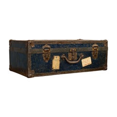 Antique Steamer Trunk, English, Travel, Voyage, Chest, Edwardian, circa 1910