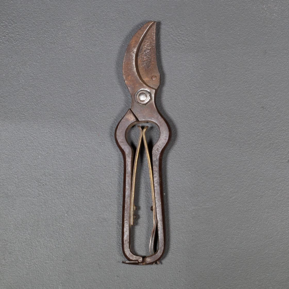 Antique Steel and Brass Pruning Shears c1920 In Good Condition For Sale In San Francisco, CA