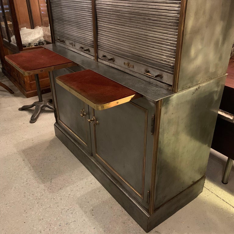 Antique Steel and Brass Roll Top Valuables Safe Display For Sale at 1stDibs roll top