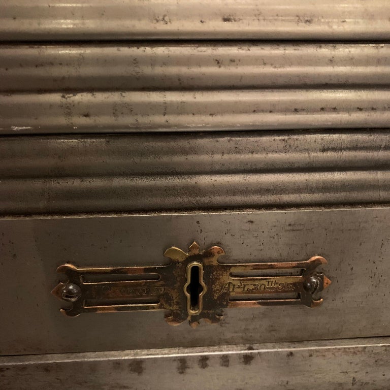 Antique Steel and Brass Roll Top Valuables Safe Display For Sale at 1stDibs roll top
