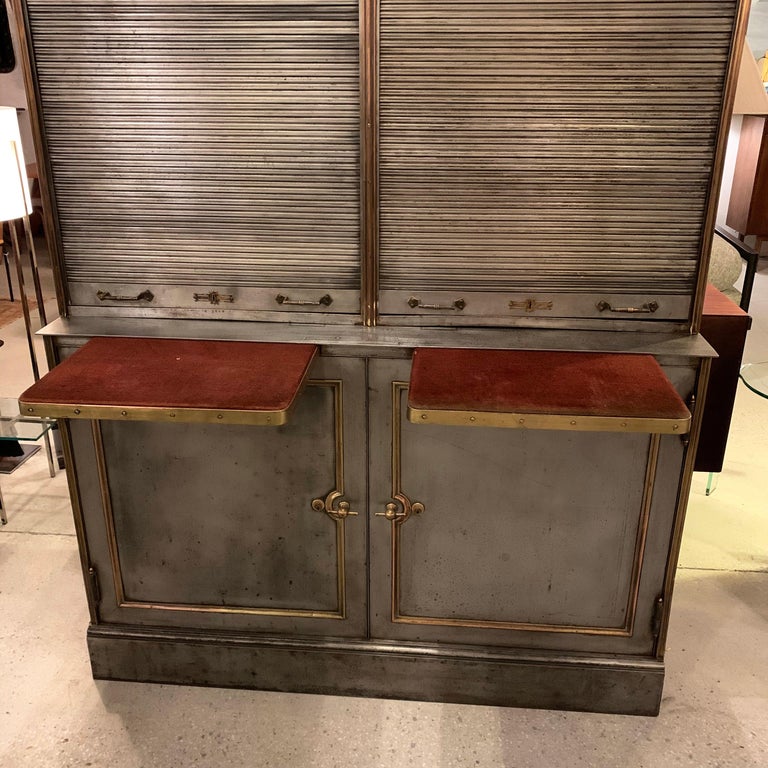 Antique Steel and Brass Roll Top Valuables Safe Display For Sale at 1stDibs roll top